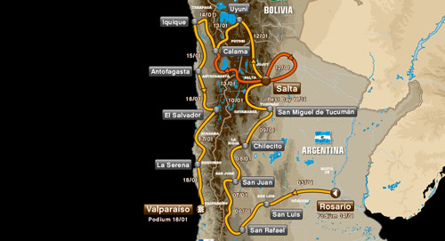 map Dakar 2014